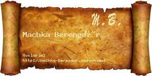 Machka Berengár névjegykártya